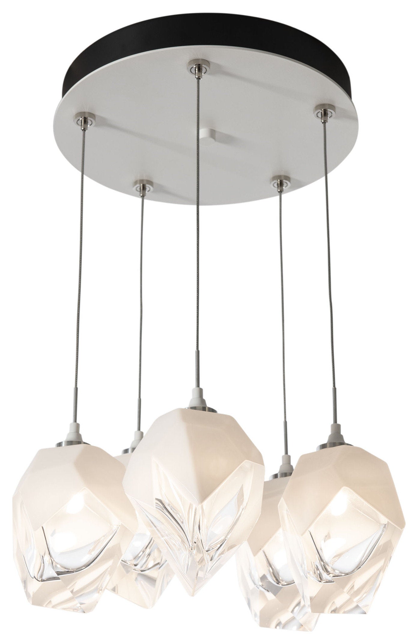 Chrysalis 5-Light Small Crystal Pendant White Finish- Long, White CrystalBy Hubbardton Forge