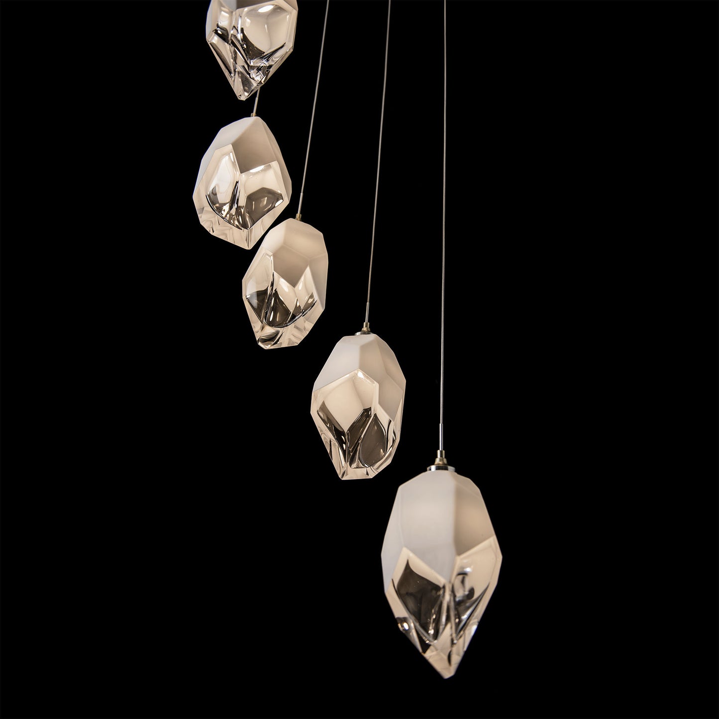 Chrysalis 9-Light Large Crystal Pendant Modern Brass White Crystal LongBy Hubbardton Forge