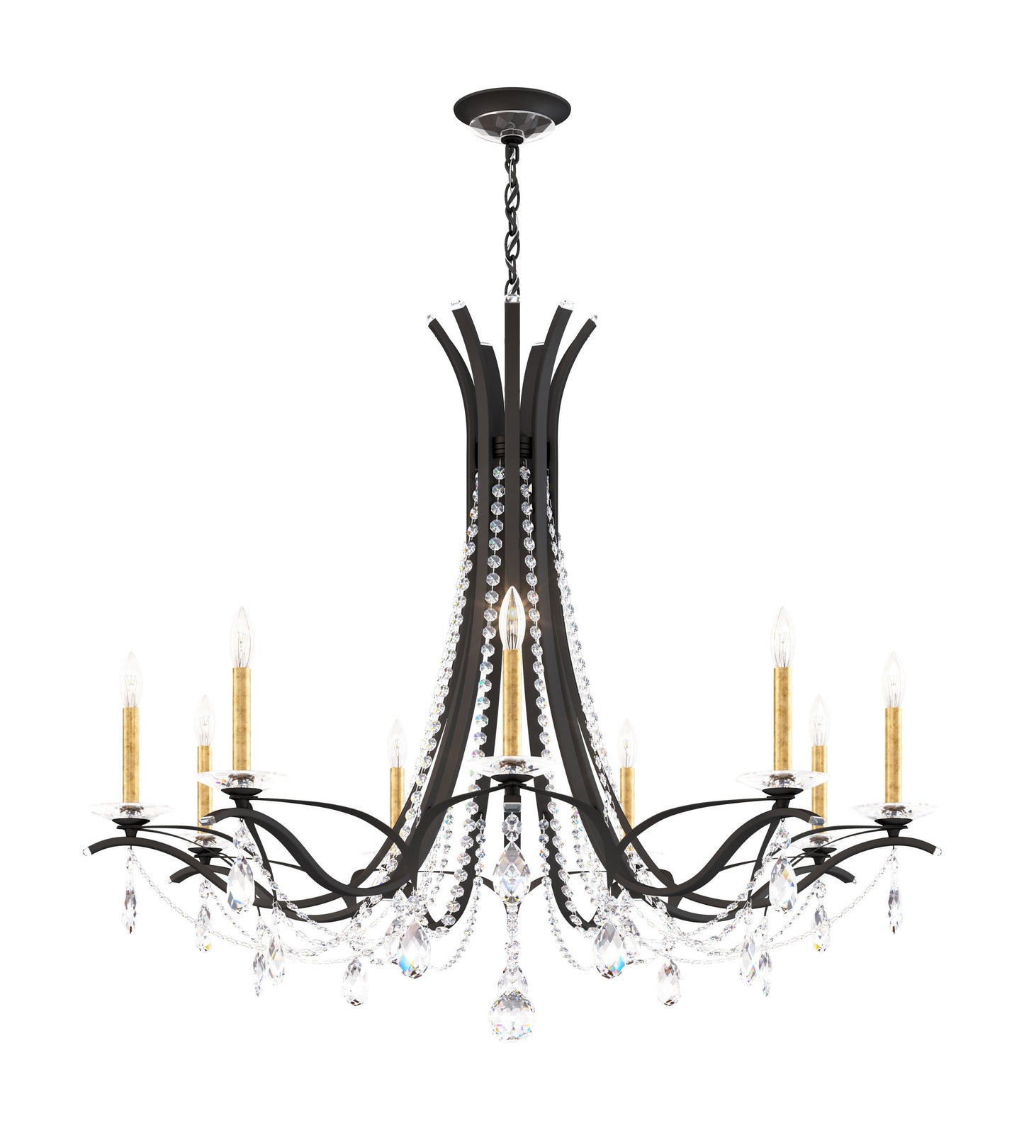 Schonbek Va8339N-51H 9 Light Crystal Chandelier, BlackBy Schonbek