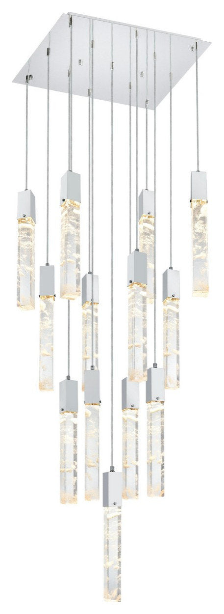 Aurora 13 Light Pendant in Chrome And ClearBy Elegant Furniture & Lighting