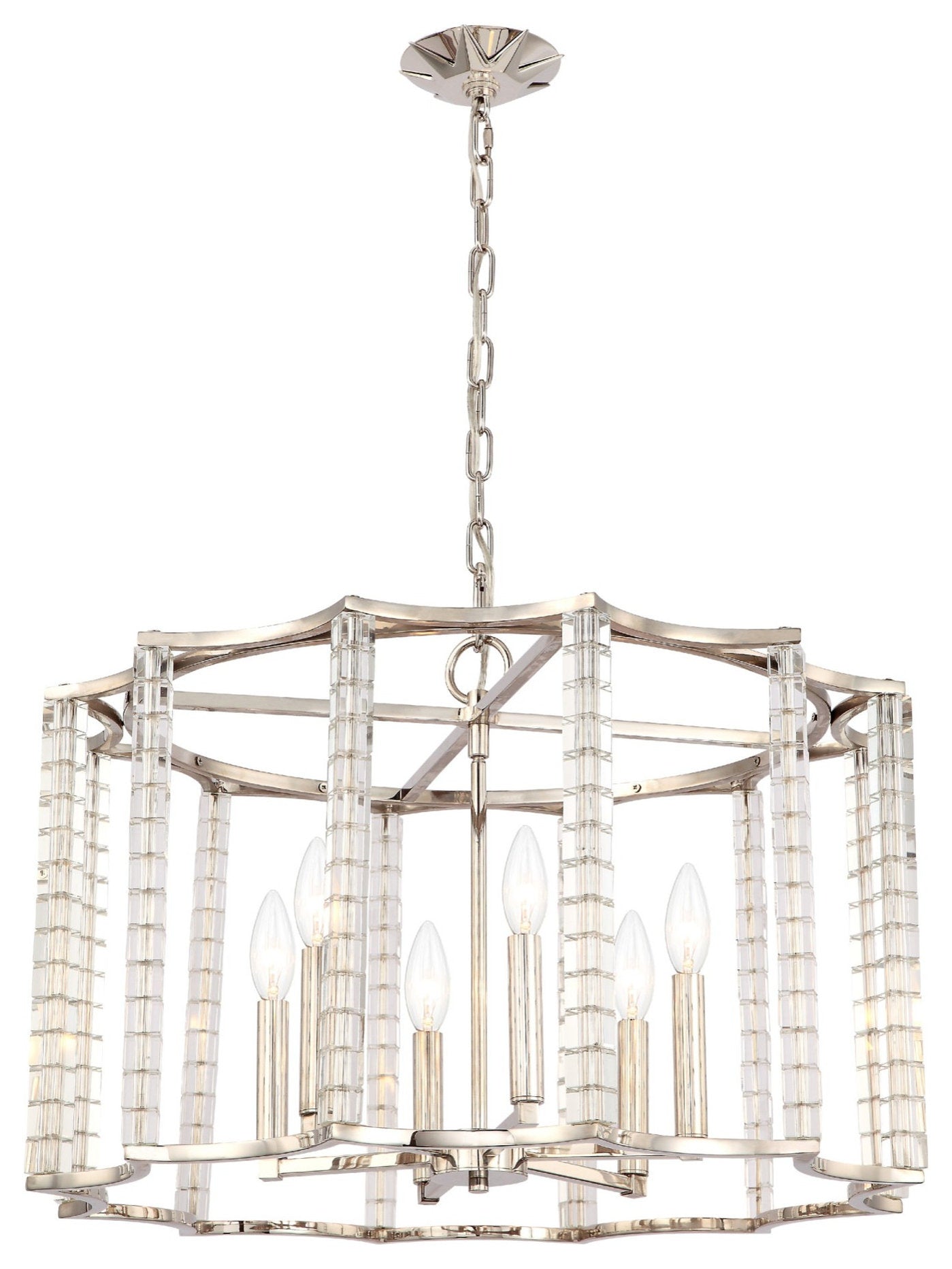 Crystorama Lighting Group 8856 Carson 6 Light 28"W Crystal - Polished NickelBy Crystorama Lighting