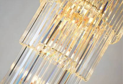 Belvedere | Royal Long Crystal Chandelier For Staircase, Amber Crystal, Dia31.5xh102.4" / Dia80xh260cm, Warm LightBy Miron Demid LLC
