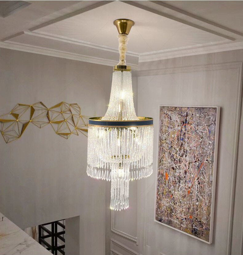 Deiva Marina | Luxury Large Spiral Crystal Chandelier for StaircaseBy Miron Demid LLC