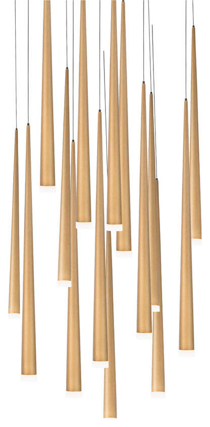 Modern Forms PD-41815R Cascade 15 Light 23"W LED Crystal Multi - Aged BrassBy Modern Forms