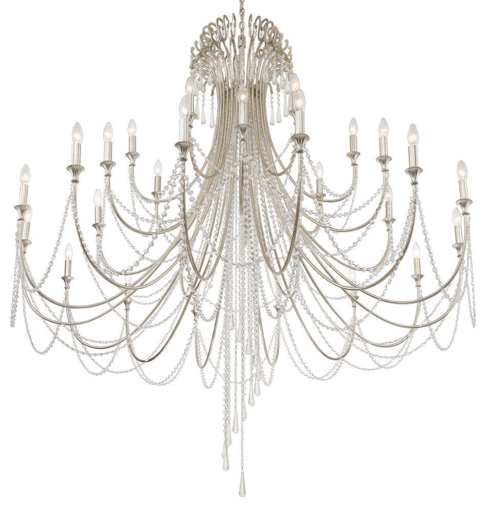 Arcadia 28 Light Antique Silver ChandelierBy Crystorama Lighting