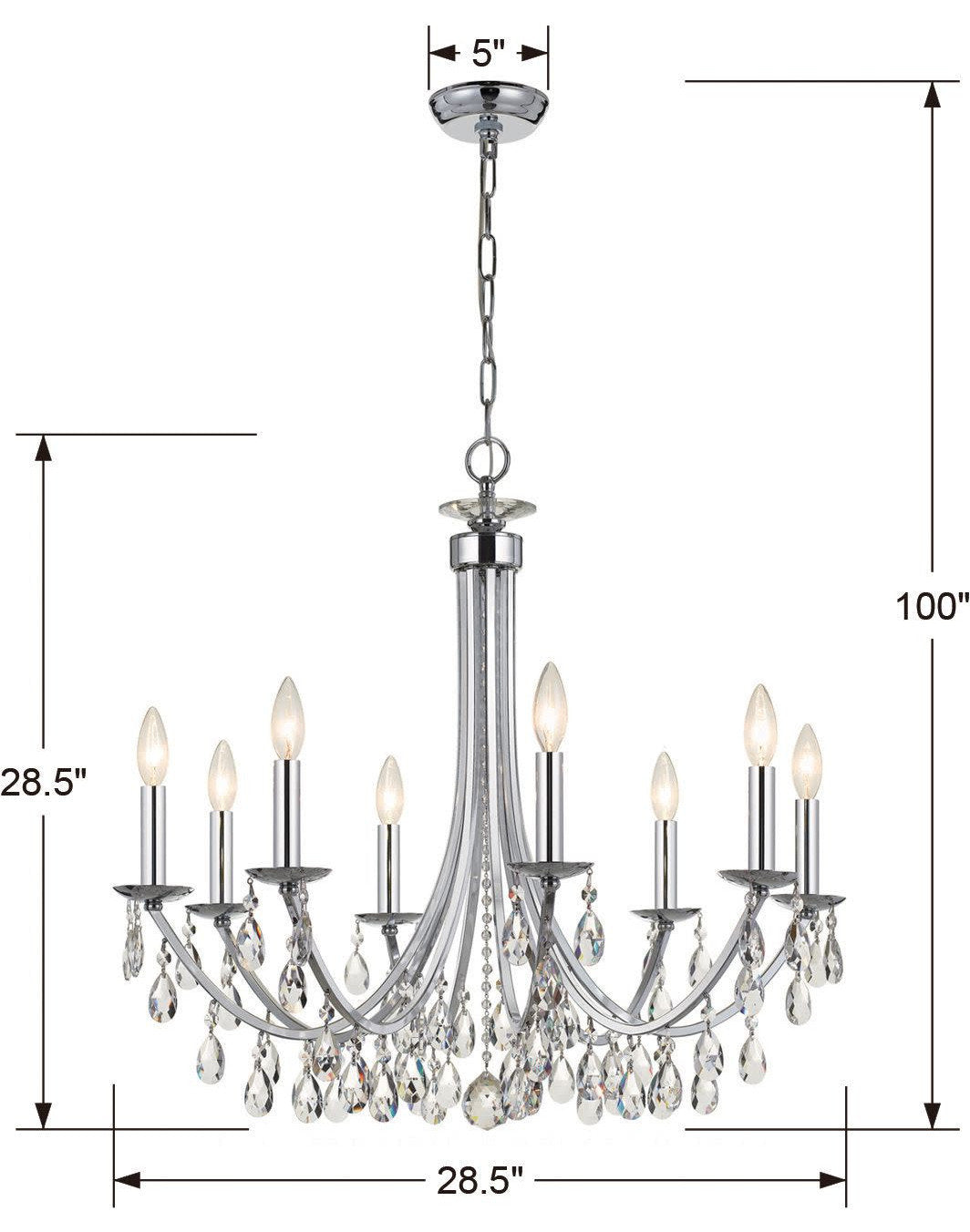 Crystorama Lighting Group 8828-CL-S Bridgehampton 8 Light 28"W - Antique GoldBy Crystorama Lighting