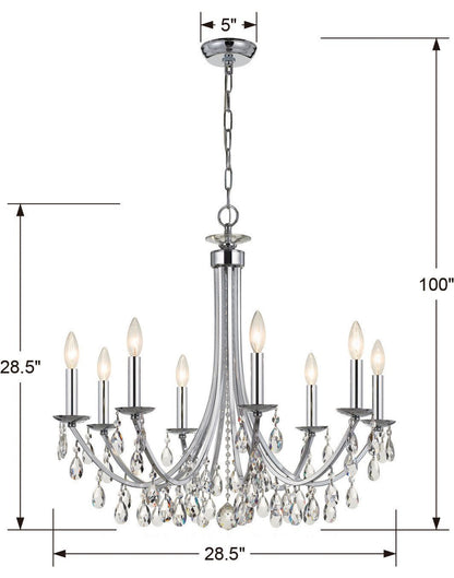 Crystorama Lighting Group 8828-CL-S Bridgehampton 8 Light 28"W - Antique GoldBy Crystorama Lighting