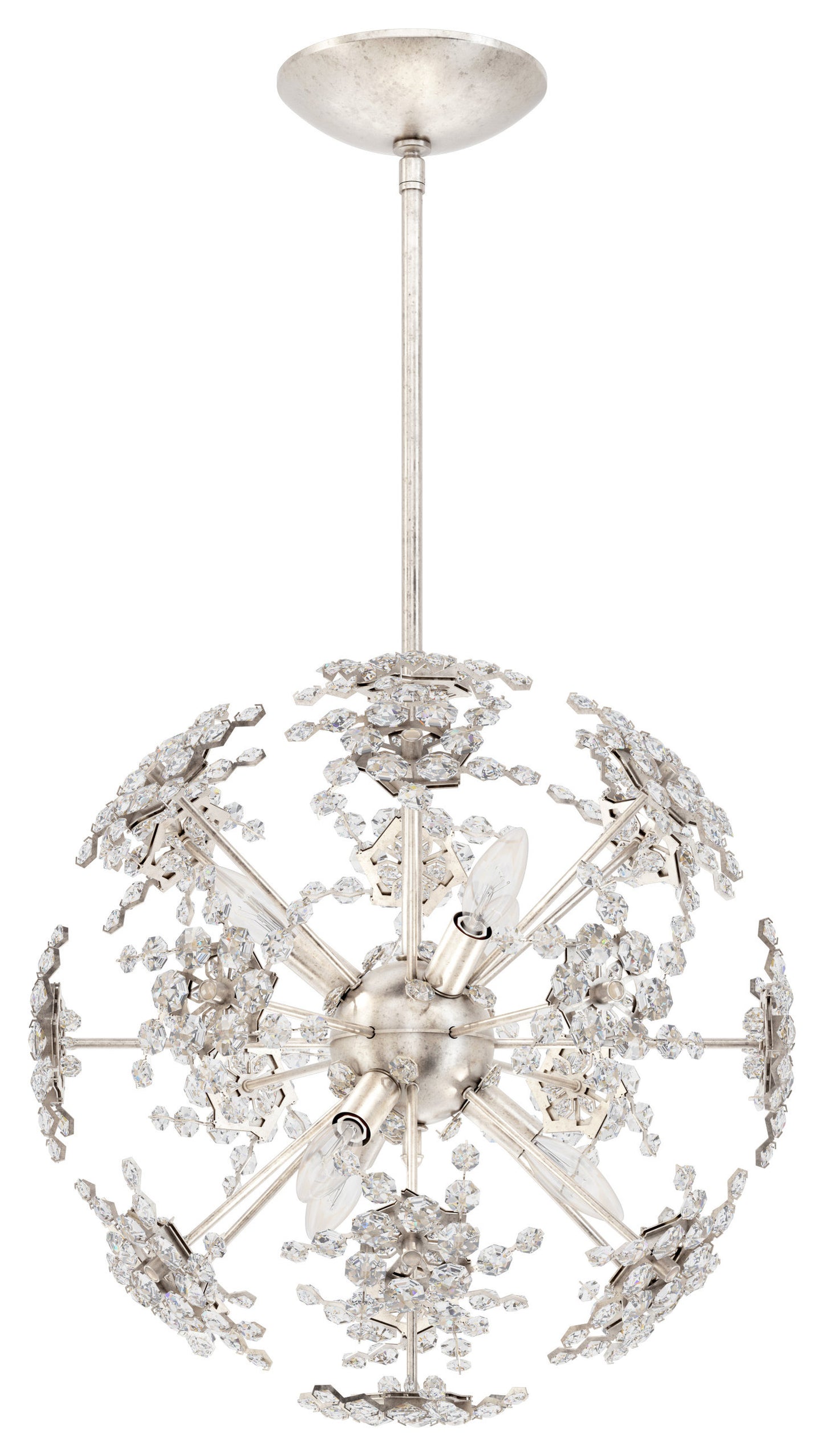 Schonbek Dn1018N-48S 6 Light Crystal Pendant, Antique SilverBy Schonbek