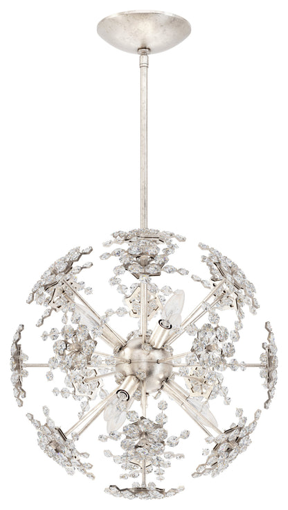 Schonbek Dn1018N-48S 6 Light Crystal Pendant, Antique SilverBy Schonbek