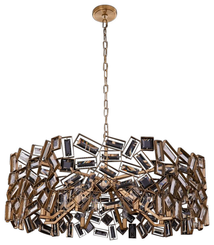 Winter Brass Eight Light Pendant from the Inclanta CollectionBy Allegri Crystal by Kalco Lighting