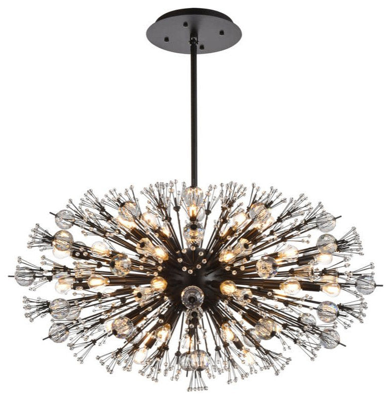 Elegant Lighting 2500D42 Vera 38 Light 42"W Oval Crystal Sputnik - BlackBy Elegant Furniture & Lighting