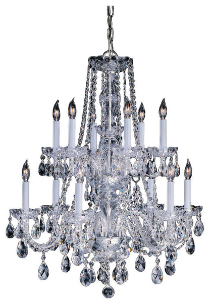 Crystorama 12 Light Swarovski Spectra Crystal Brass Chandelier, Polished BrassBy Crystorama Lighting