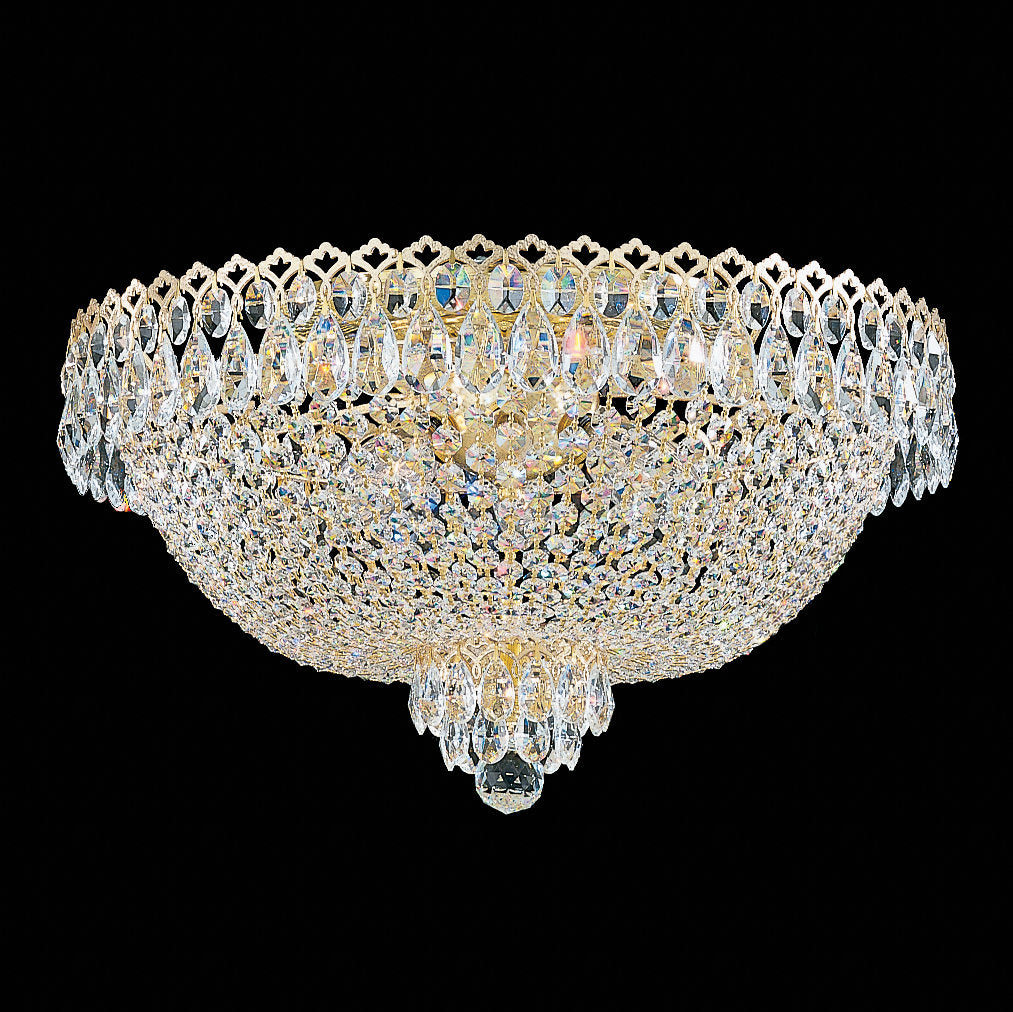 Camelot 6-Light Close to Ceiling in Polished Gold With Clear Gemcut CrystalBy Schonbek