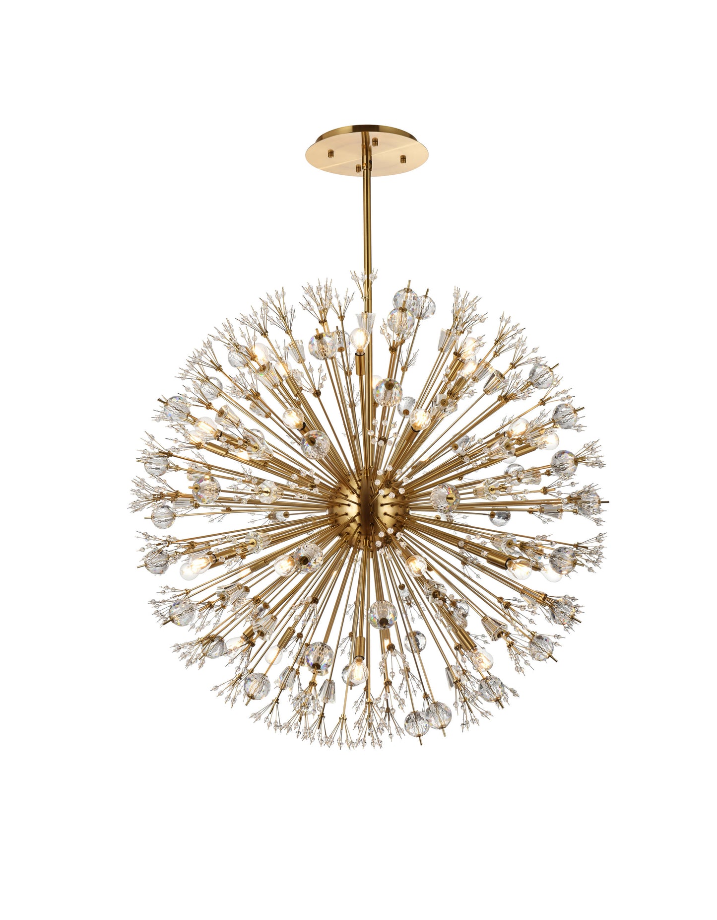 Victor 44" Crystal Starburst Round Pendant, GoldBy Home Living