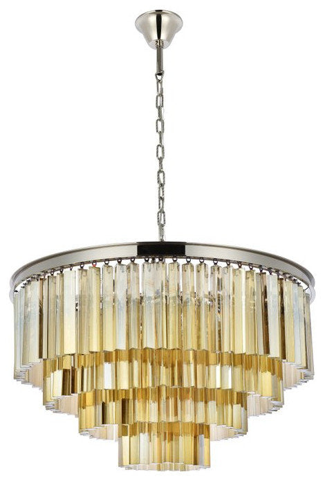 Urban Classic 1201D32PN-GT/RC 17 light polished nickel Chandelier Golden TeakBy URBAN CLASSIC