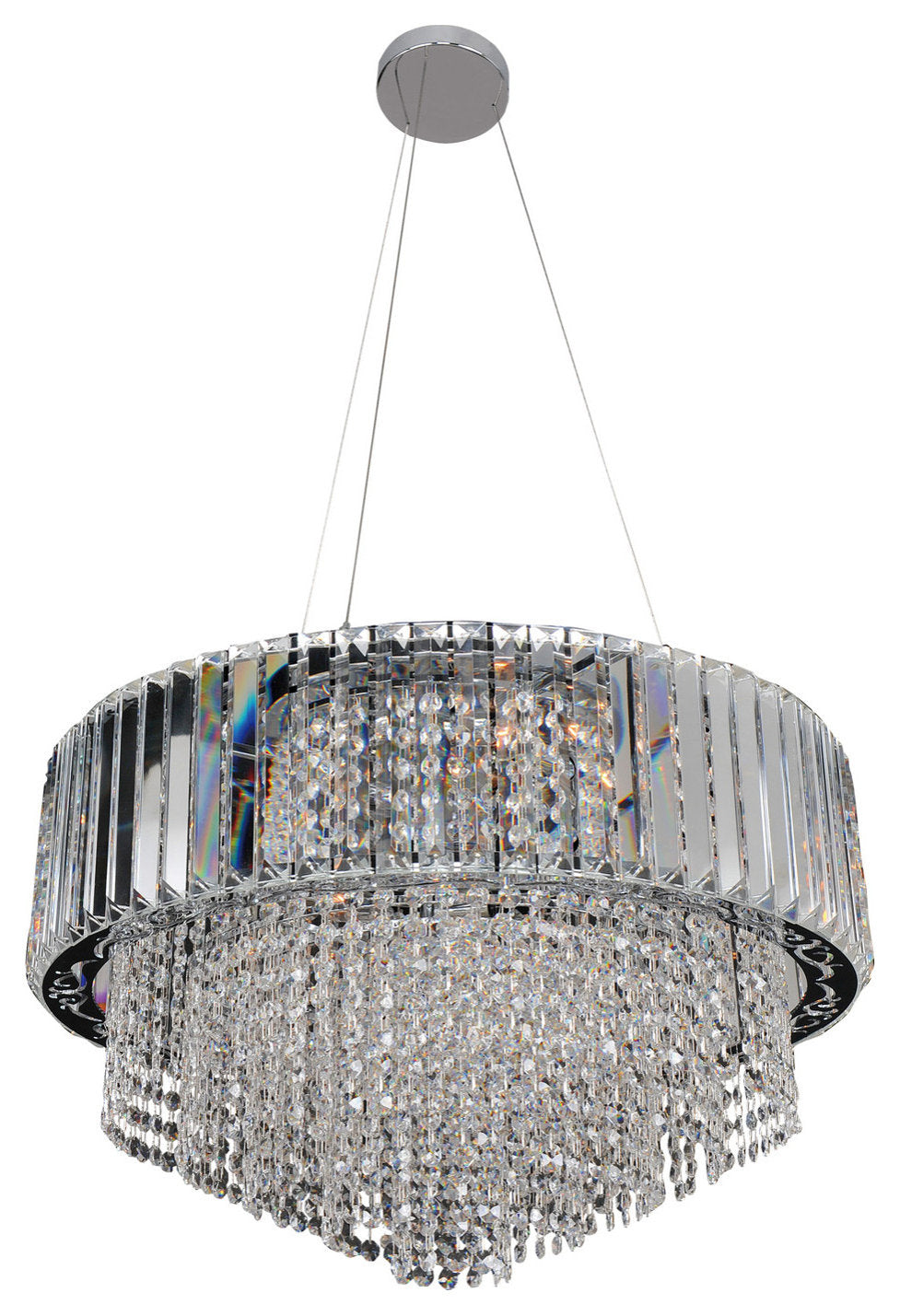 Adaliz 12-Light Modern Large Pendant by Allegri, Firenze ClearBy Allegri Crystal by Kalco Lighting