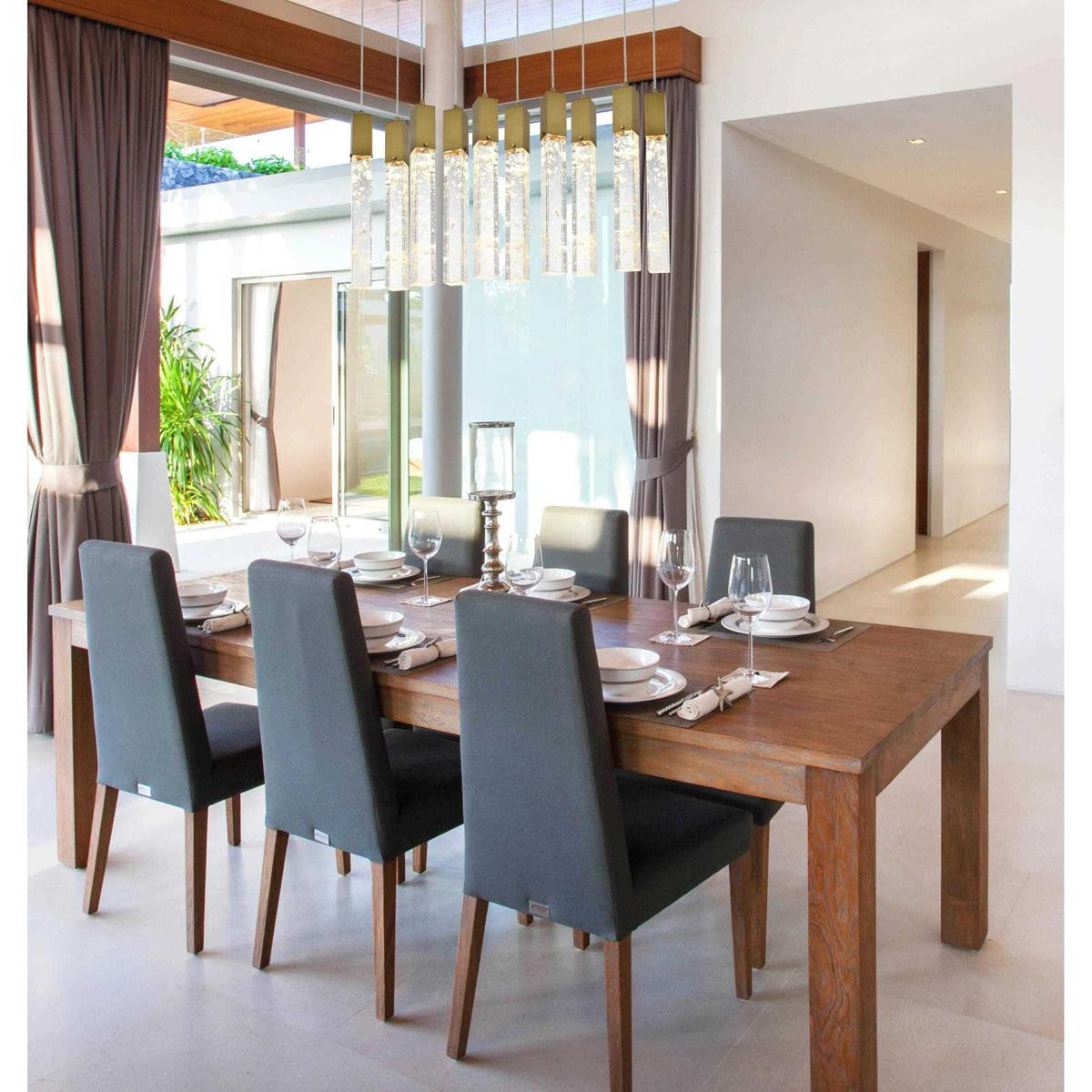 Aurora 10 Light Pendant, Satin GoldBy Elegant Furniture & Lighting