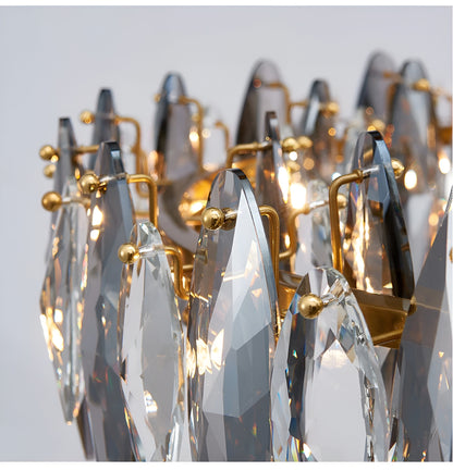 Ampezzo | Round Gray Chandelier With Big Crystals, 31.5''By Miron Demid LLC