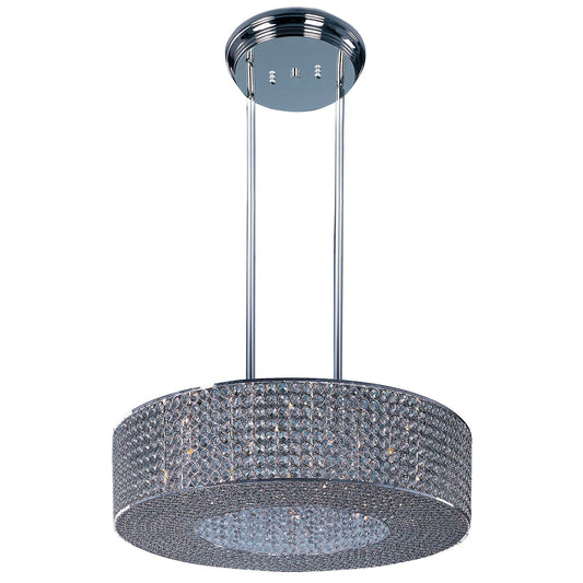 International Glimmer Plated Silver 16-Light Single Pendant