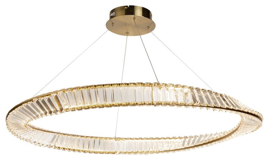 Artcraft Stella 60W LED Pendant, Brushed Brass/Clear, AC6722BBBy ARTCRAFT Lighting