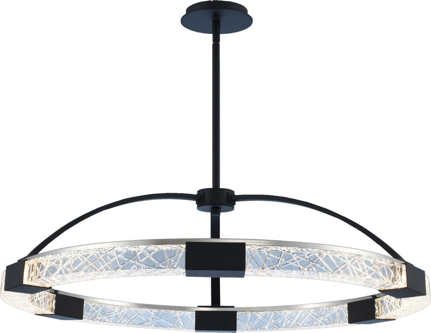 Athena Led Pendant, Matte Black With Polished Nickel, 32"By KALCO LIGHTING