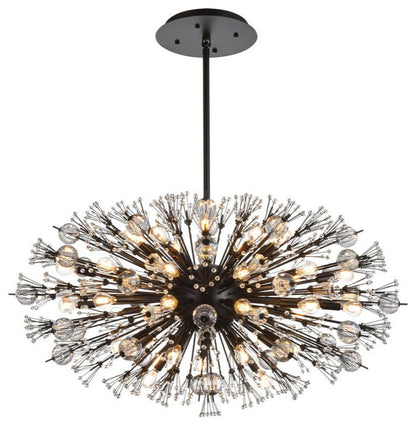 Elegant Lighting 2500D42BK Vera 42 inch crystal starburst oval pendant in blackBy Elegant Furniture & Lighting