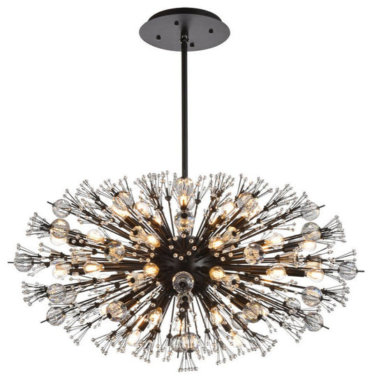 Elegant Lighting 2500D42BK Vera 42 inch crystal starburst oval pendant in blackBy Elegant Furniture & Lighting