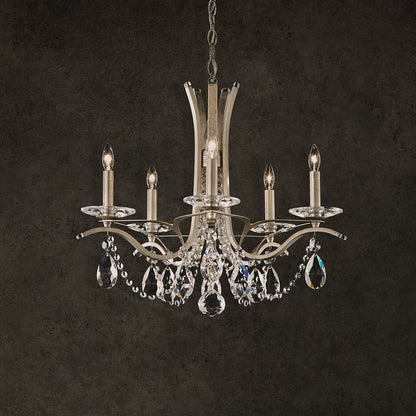 Schonbek Va8355N-48H 5 Light Crystal Chandelier, Antique SilverBy Schonbek