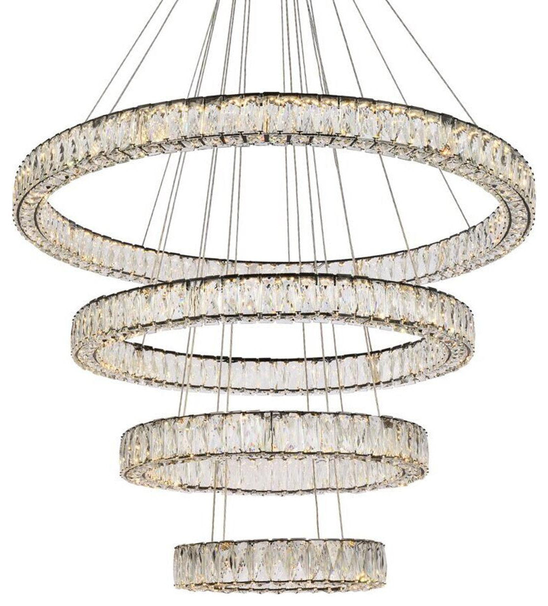 Monroe 4 Light Chandelier, BlackBy Elegant Furniture & Lighting