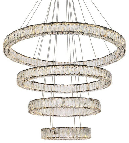 Monroe 4 Light Chandelier, BlackBy Elegant Furniture & Lighting