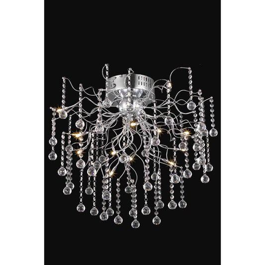 Astro Chrome Twelve-Light Semi-Flush Mount with Clear Royal Cut Crystals