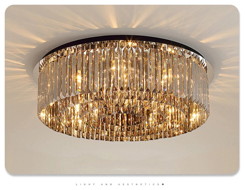Adrano | Smoky Gray Crystal Chandelier, 23.6''By Miron Demid LLC