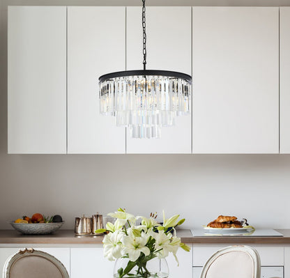 Elegant 1201D26MB/RC Sydney 9-Light Matte Black Chandelier ClearBy Elegant Furniture & Lighting