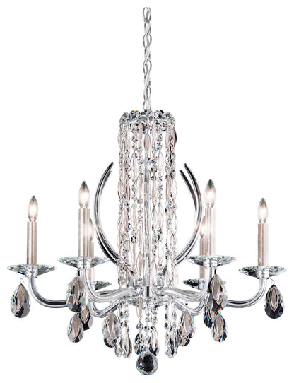 Sarella 6-Light Chandelier in Antique Silver With Crystal Heritage CrystalBy Schonbek