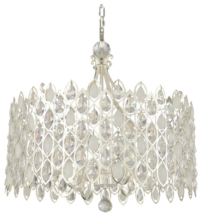 Allegri Prive 10 Light Pendant, 2-Tone Silver, Firenze ClearBy Allegri Crystal by Kalco Lighting