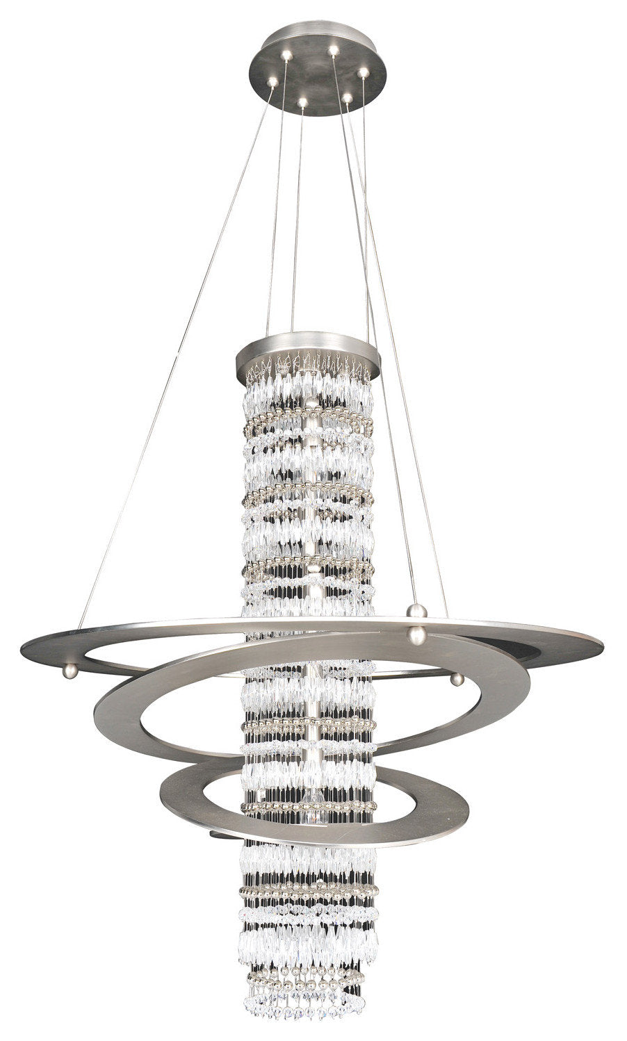 Giovanni 5-Light Contemporary Large Pendant by Allegri, Firenze ClearBy Allegri Crystal by Kalco Lighting