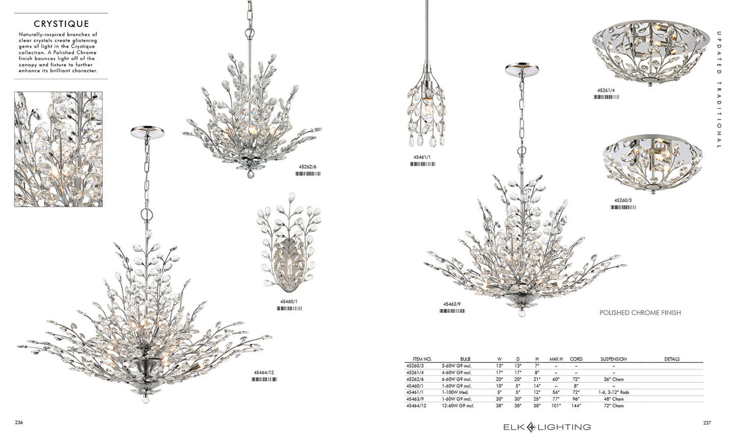 Crystique 9-Light Chandelier, Polished Chrome With Clear CrystalBy ELK Group International