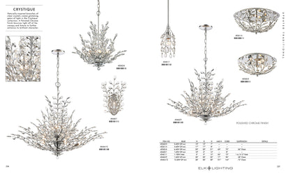 Crystique 9-Light Chandelier, Polished Chrome With Clear CrystalBy ELK Group International