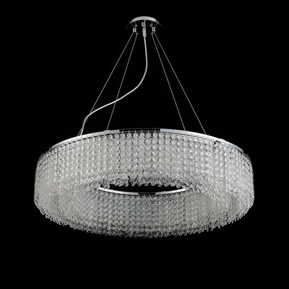 Algund | Round Gold/Chrome Simple LED Crystal Chandelier For Living Room, Dia39.4"By Miron Demid LLC