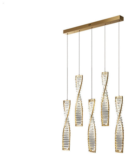 MIRODEMI? San Bartolomeo al Mare | Modern Gold Crystal Chandelier for Bedroom, Gold, L30.3xw3.5xh19.6", Cool LightBy Miron Demid LLC