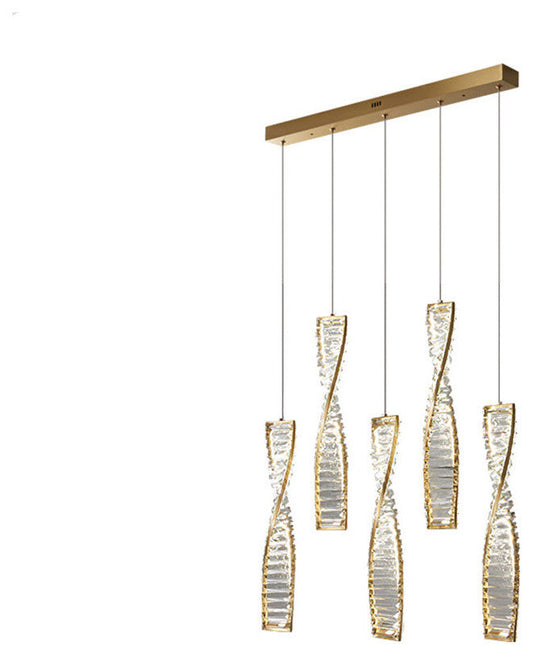 MIRODEMI? San Bartolomeo al Mare | Modern Gold Crystal Chandelier for Bedroom, Gold, L30.3xw3.5xh19.6", Cool LightBy Miron Demid LLC