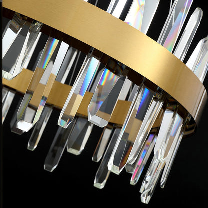 Jodoigne | Round Gold Crystal Chandelier for Dining Room, Dia39"By Miron Demid LLC