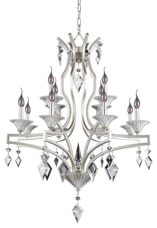 Florence 32"x35" 12-Light Transitional Chandelier by AllegriBy Allegri Crystal by Kalco Lighting
