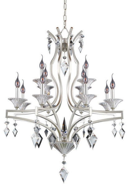 Florence 32"x35" 12-Light Transitional Chandelier by AllegriBy Allegri Crystal by Kalco Lighting