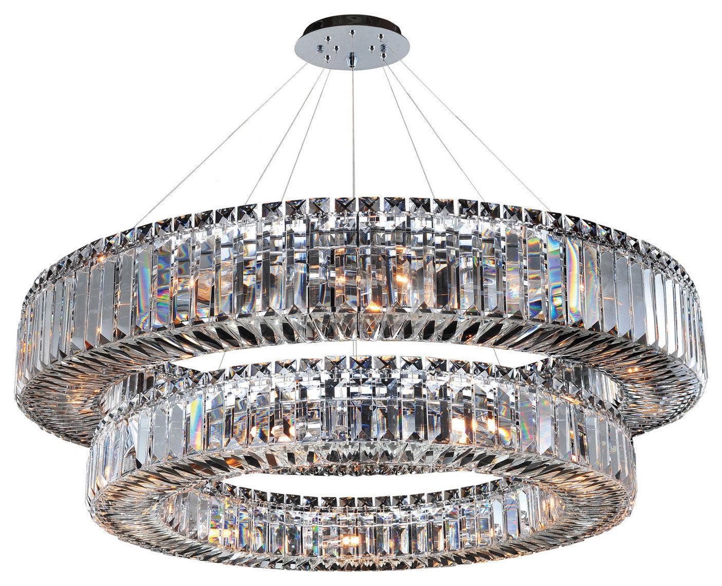 Allegri 11774010FR001 21 Light Pendant Rondelle ChromeBy Allegri Crystal by Kalco Lighting