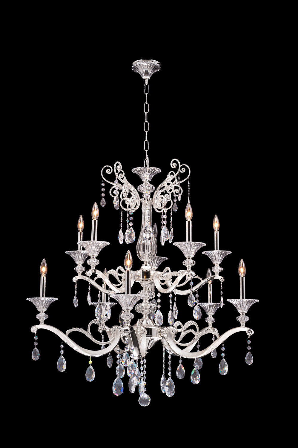 Vasari 37.5x38" 10-Light Classic Chandelier by AllegriBy Allegri Crystal by Kalco Lighting