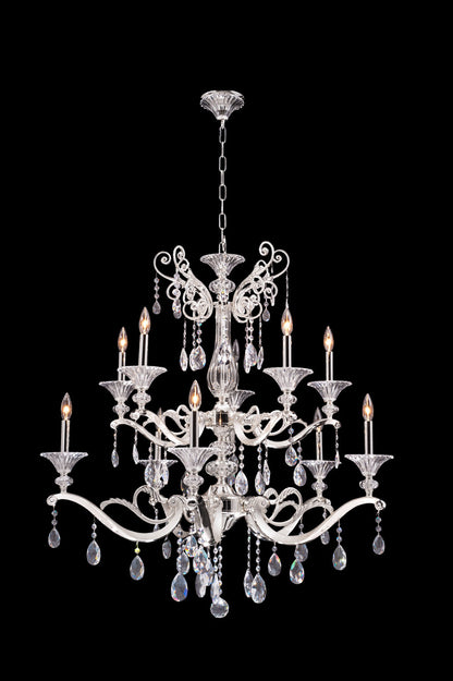 Vasari 37.5x38" 10-Light Classic Chandelier by AllegriBy Allegri Crystal by Kalco Lighting