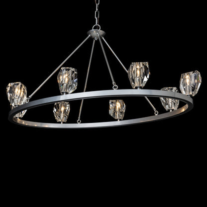 Gatsby 8-Light Chandelier, Sterling Finish, Crystal AccentsBy Hubbardton Forge