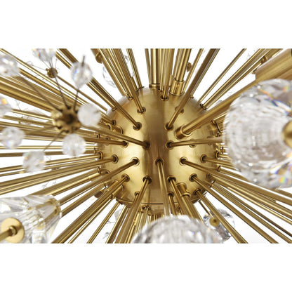 Vera 18 Light Pendant, Satin GoldBy Elegant Furniture & Lighting