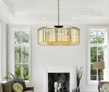 Elegant Sydney 10-Light Polished Nickel Chandelier Golden TeakBy Elegant Furniture & Lighting